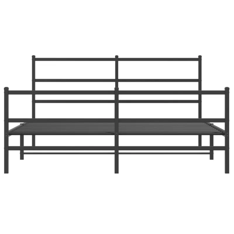 Lovos rėmas su galvūgaliu/kojūgaliu, juodas, 160x200cm, metalas