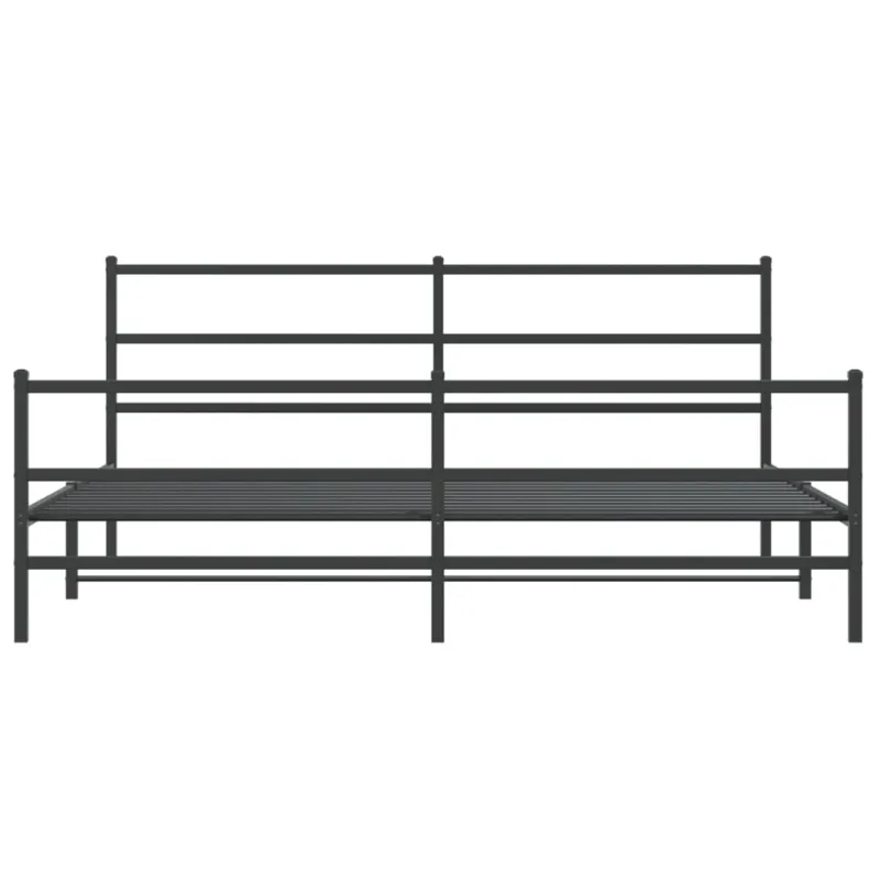 Lovos rėmas su galvūgaliu/kojūgaliu, juodas, 183x213cm, metalas