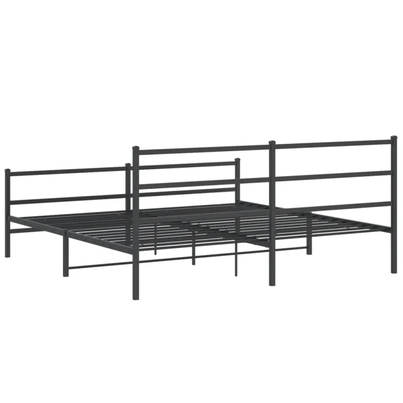 Lovos rėmas su galvūgaliu/kojūgaliu, juodas, 183x213cm, metalas