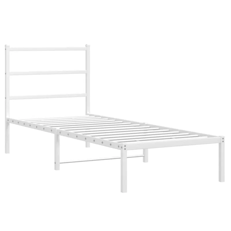 Lovos rėmas be čiužinio, baltas, 75x190cm, metalas