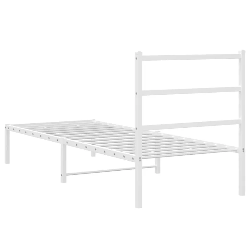 Lovos rėmas be čiužinio, baltas, 75x190cm, metalas