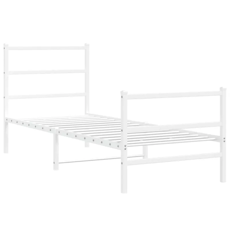 Lovos rėmas su galvūgaliu/kojūgaliu, baltas, 80x200cm, metalas