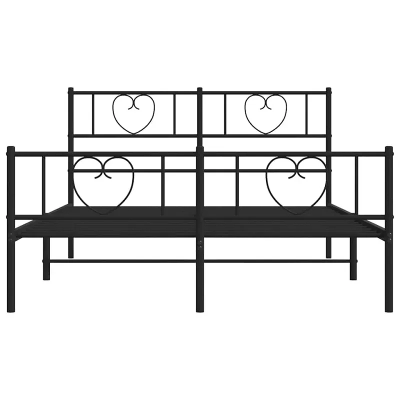 Lovos rėmas su galvūgaliu/kojūgaliu, juodas, 135x190cm, metalas