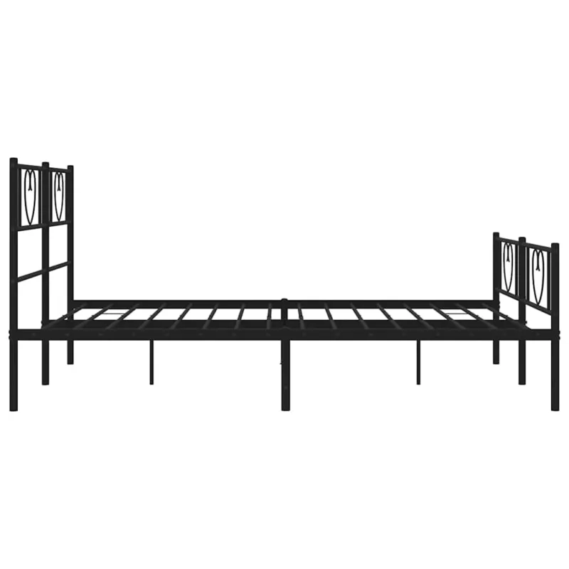 Lovos rėmas su galvūgaliu/kojūgaliu, juodas, 150x200cm, metalas