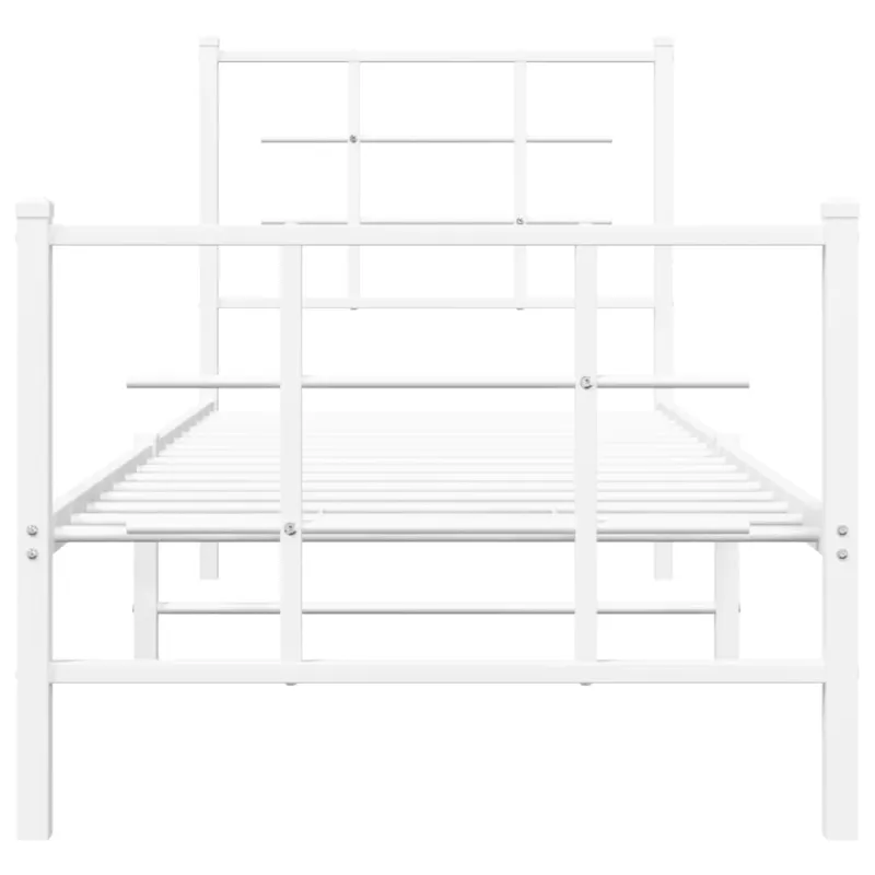 Lovos rėmas su galvūgaliu/kojūgaliu, baltas, 75x190cm, metalas