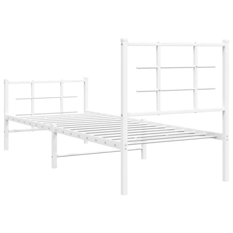 Lovos rėmas su galvūgaliu/kojūgaliu, baltas, 75x190cm, metalas