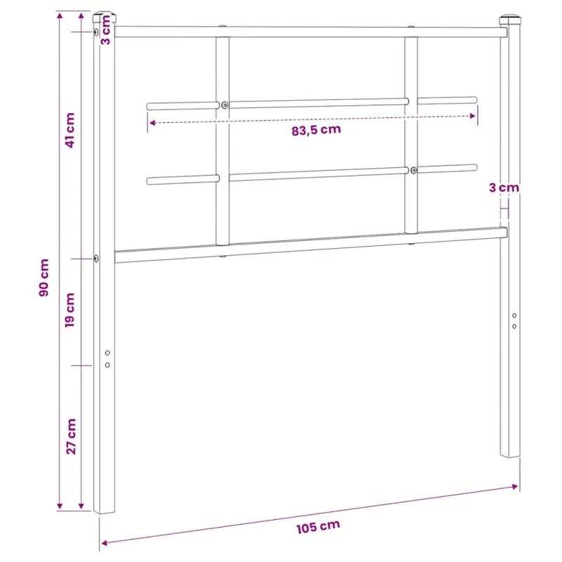 Metalinis pakaitinis galvūgalis, baltos spalvos, 100cm