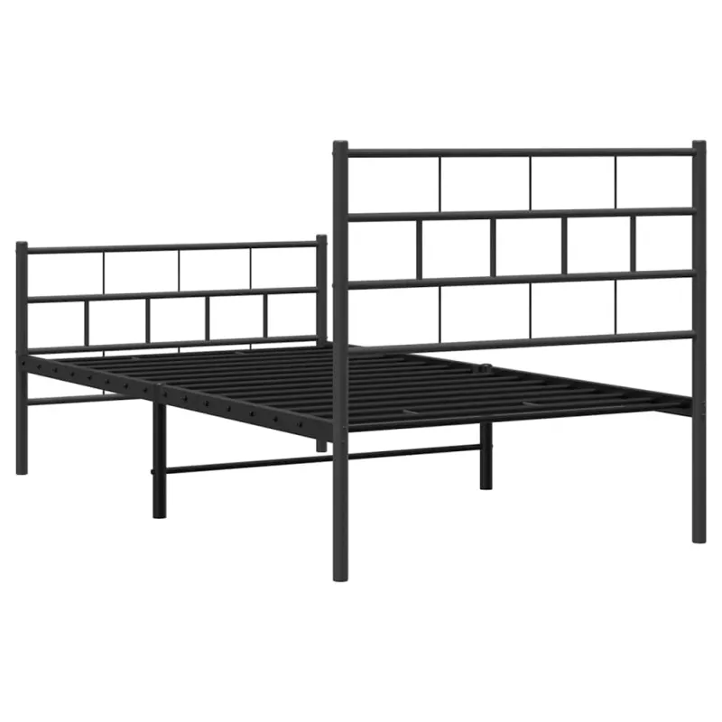 Lovos rėmas su galvūgaliu/kojūgaliu, juodas, 100x190cm, metalas