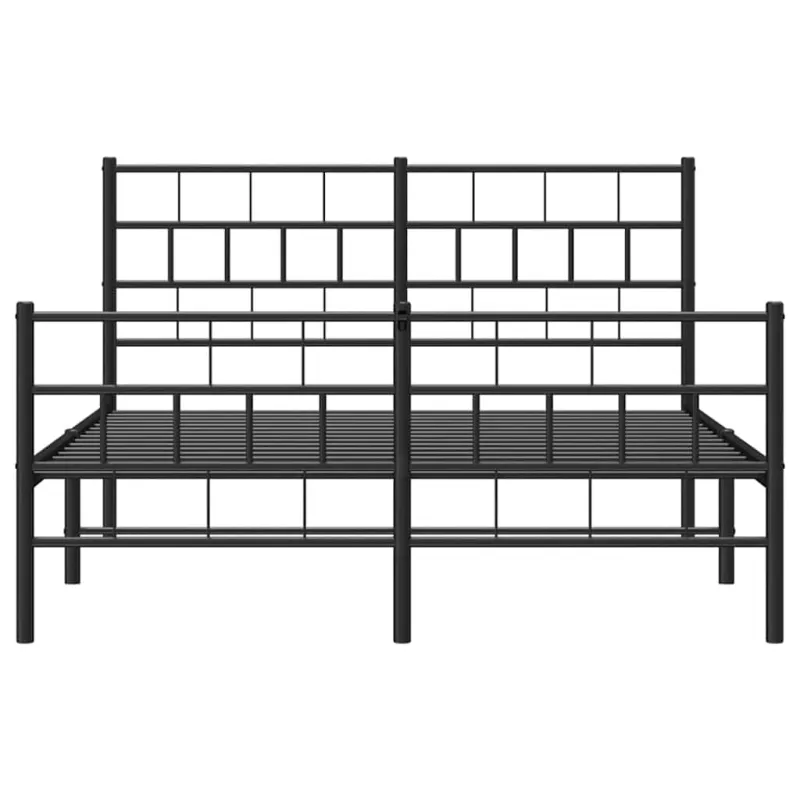 Lovos rėmas su galvūgaliu/kojūgaliu, juodas, 150x200cm, metalas