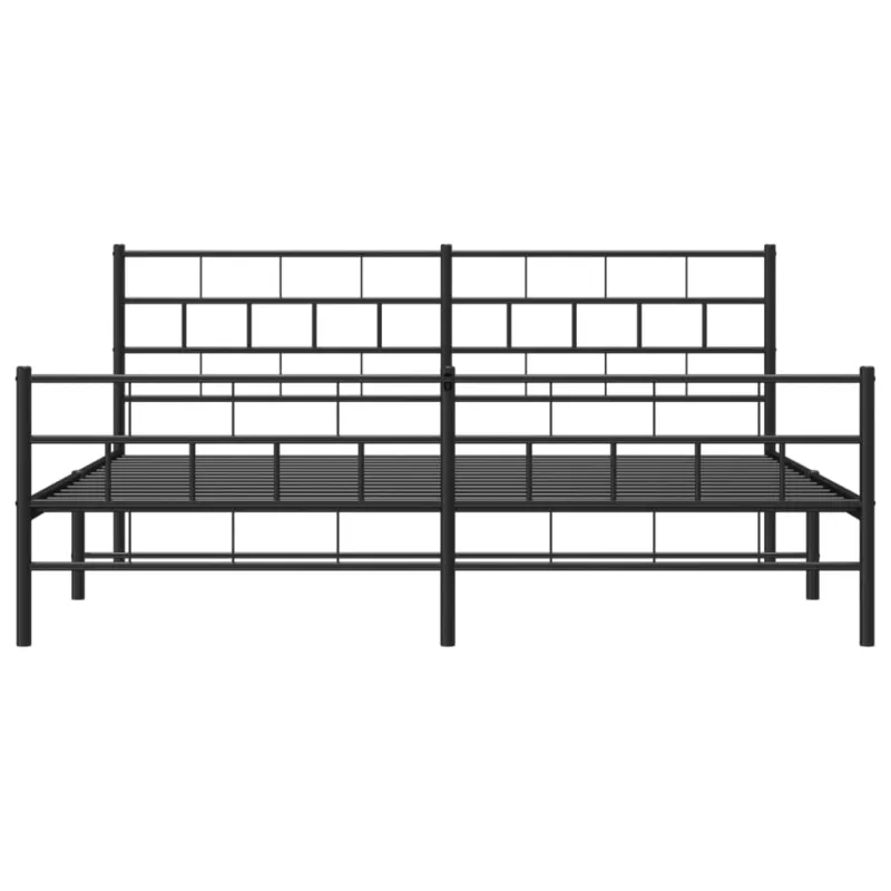 Lovos rėmas su galvūgaliu/kojūgaliu, juodas, 200x200cm, metalas
