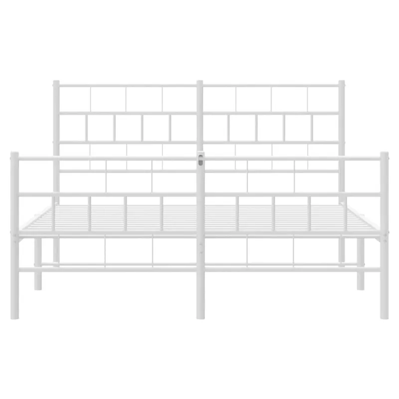 Lovos rėmas su galvūgaliu/kojūgaliu, baltas, 135x190cm, metalas