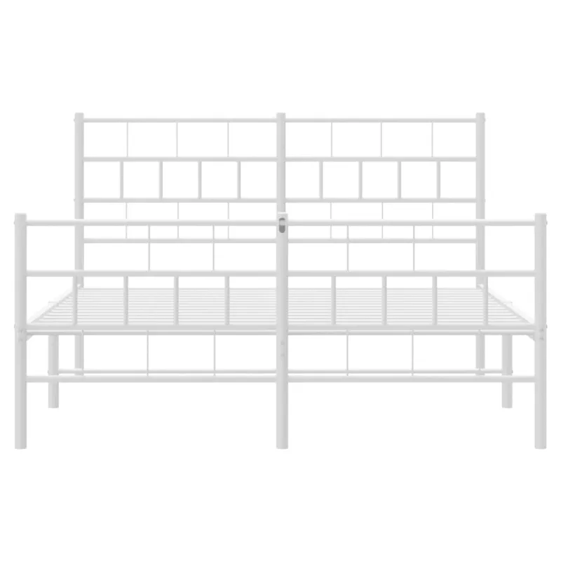 Lovos rėmas su galvūgaliu/kojūgaliu, baltas, 140x200cm, metalas