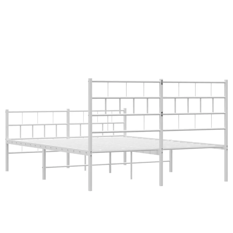 Lovos rėmas su galvūgaliu/kojūgaliu, baltas, 140x200cm, metalas