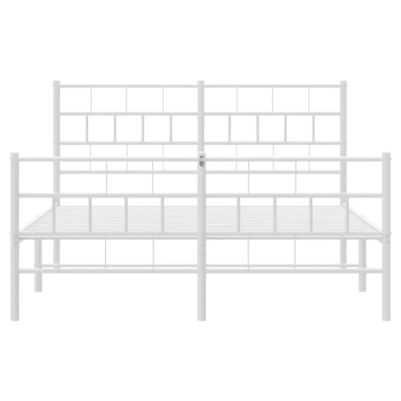 Lovos rėmas su galvūgaliu/kojūgaliu, baltas, 150x200cm, metalas