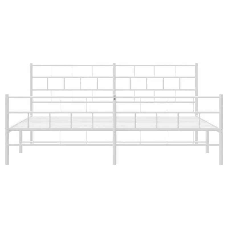 Lovos rėmas su galvūgaliu/kojūgaliu, baltas, 183x213cm, metalas