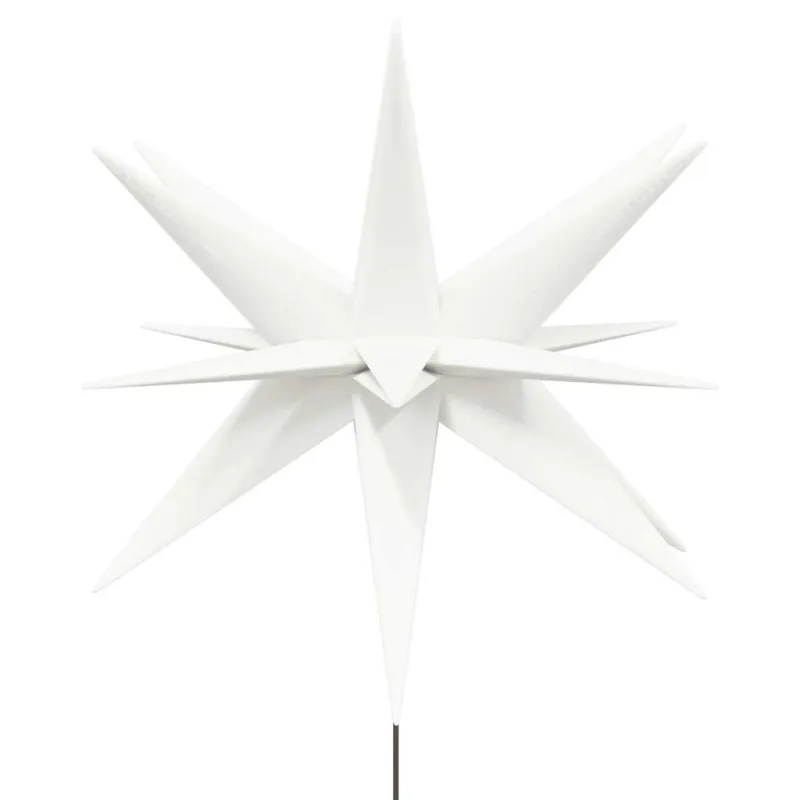 Kalėdinis šviestuvas su kuoliuku ir LED, baltas, 57cm