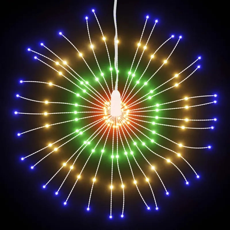 Kalėdinis šviestuvas fejerverkas, 140 spalvotų LED, 17cm