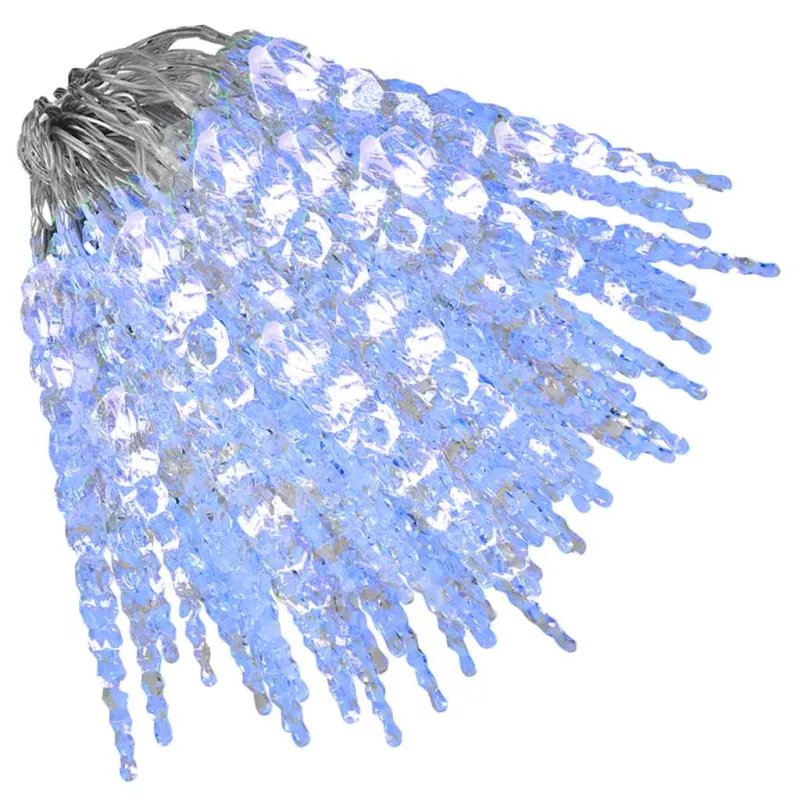 Kalėdinė girlianda varvekliai, 200 mėlynų LED, akrilas/PVC, 20m