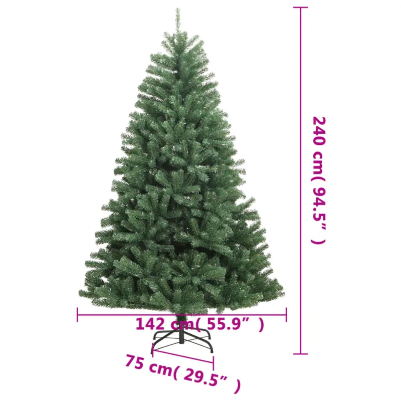 Dirbtinė eglutė su šarnyrinėmis šakomis/stovu, žalia, 240cm