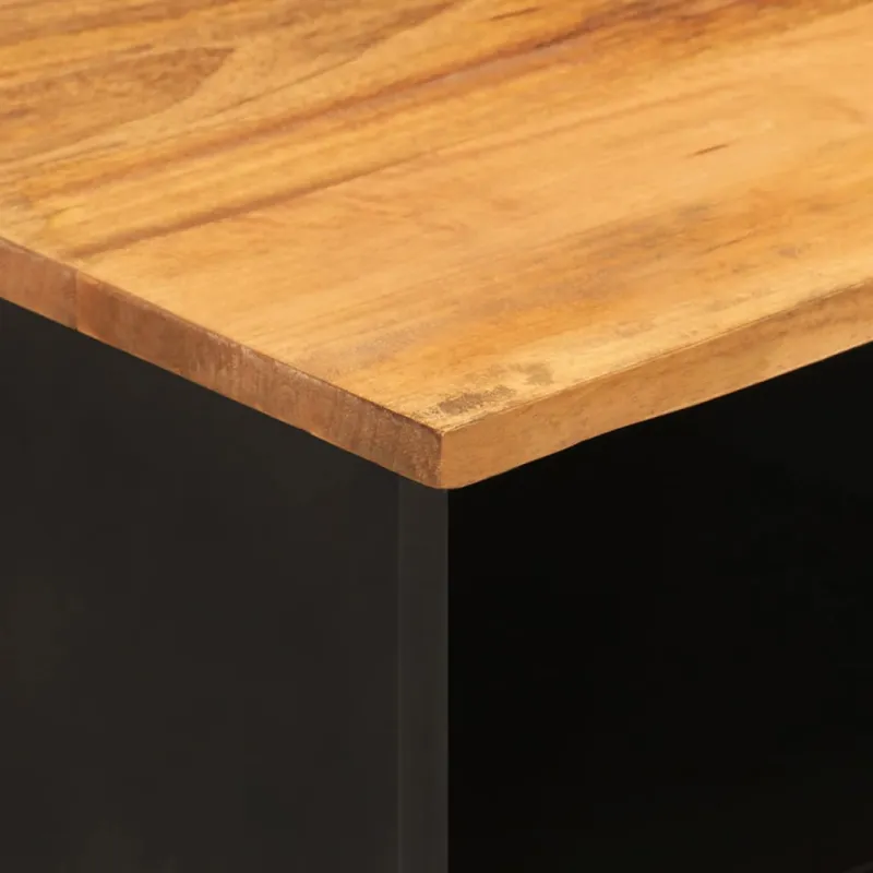 TV spintelė, ruda ir juoda, 100x33,5x46cm, mango masyvas