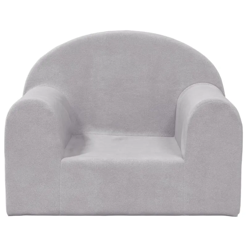 Vaikiška sofa, šviesiai pilkos spalvos, minkštas pliušas