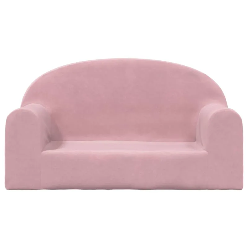 Vaikiška dvivietė sofa, rožinės spalvos, minkštas pliušas