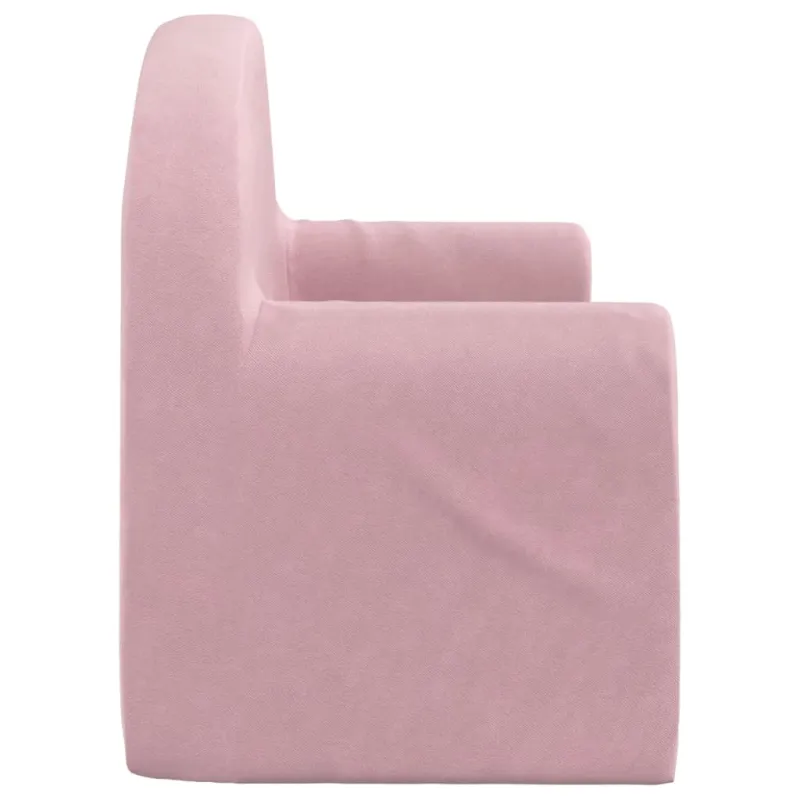 Vaikiška dvivietė sofa, rožinės spalvos, minkštas pliušas