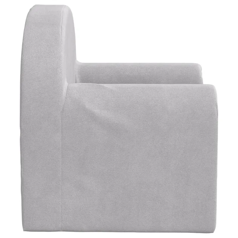 Vaikiška sofa-lova, šviesiai pilkos spalvos, minkštas pliušas