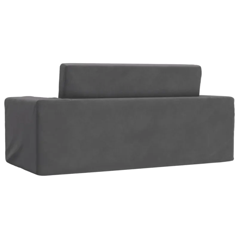 Vaikiška dvivietė sofa-lova, antracito, minkštas pliušas