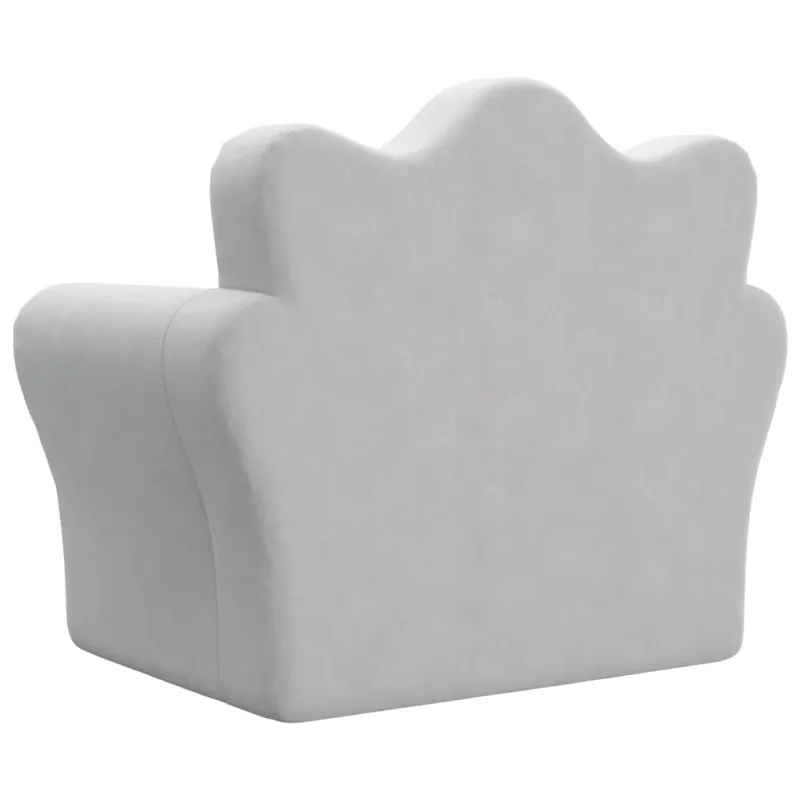 Vaikiška sofa-lova, šviesiai pilkos spalvos, minkštas pliušas