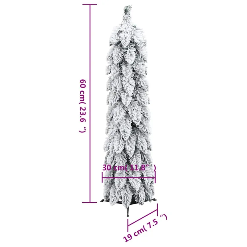 Dirbtinė apšviesta Kalėdų eglutė su 30 LED ir sniegu, 60cm