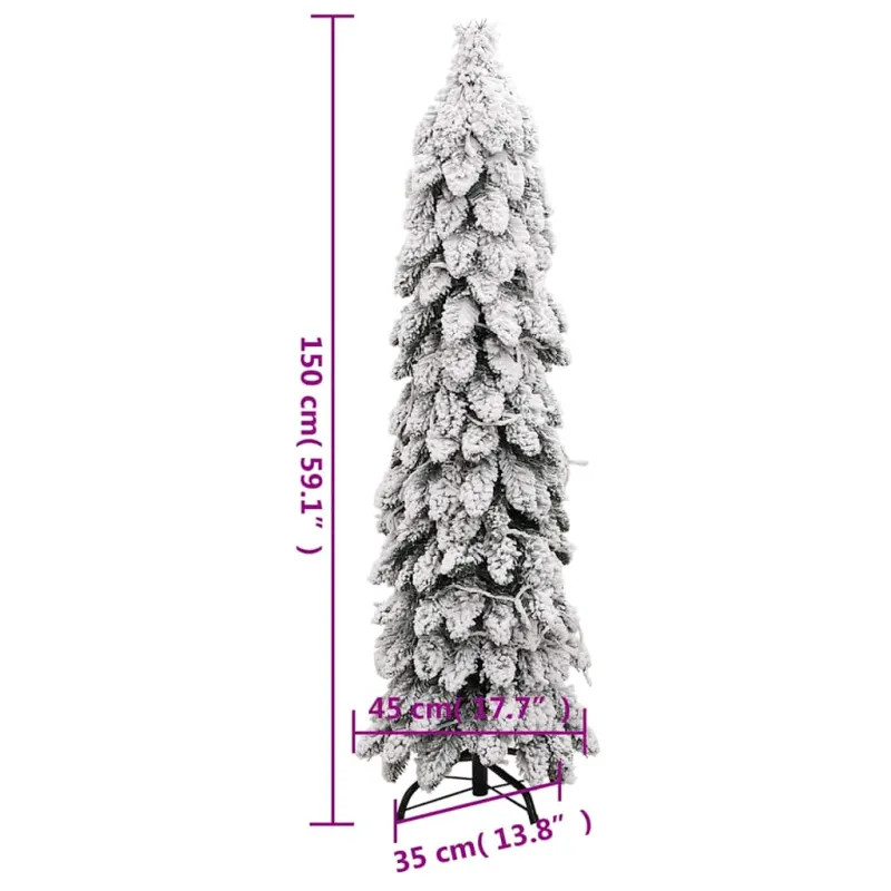 Dirbtinė apšviesta Kalėdų eglutė su 80 LED ir sniegu, 150cm