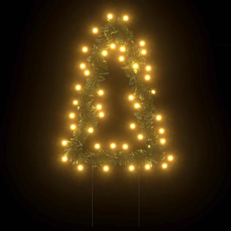 Kalėdinės dekoracijos eglutės su smaigais, 3vnt., 50LED, 30cm