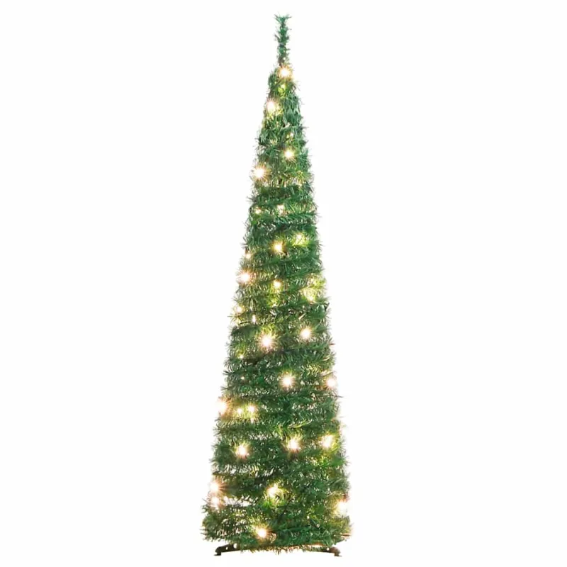 Išskleidžiama dirbtinė Kalėdų eglutė, žalia, 120cm, 50 LED