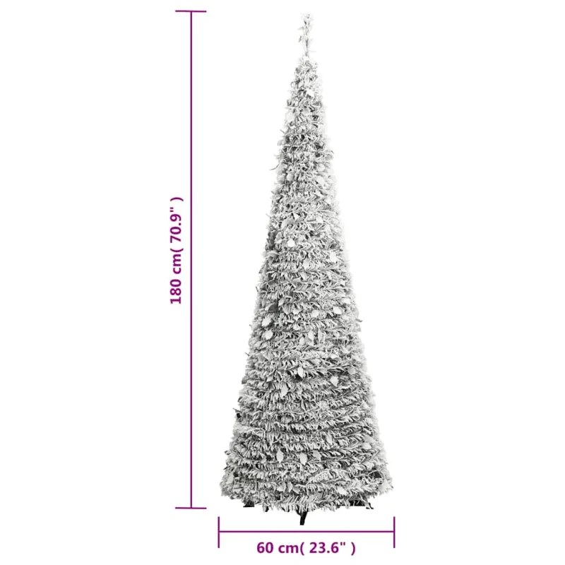 Išskleidžiama dirbtinė Kalėdų eglutė su sniegu, 180cm, 150 LED