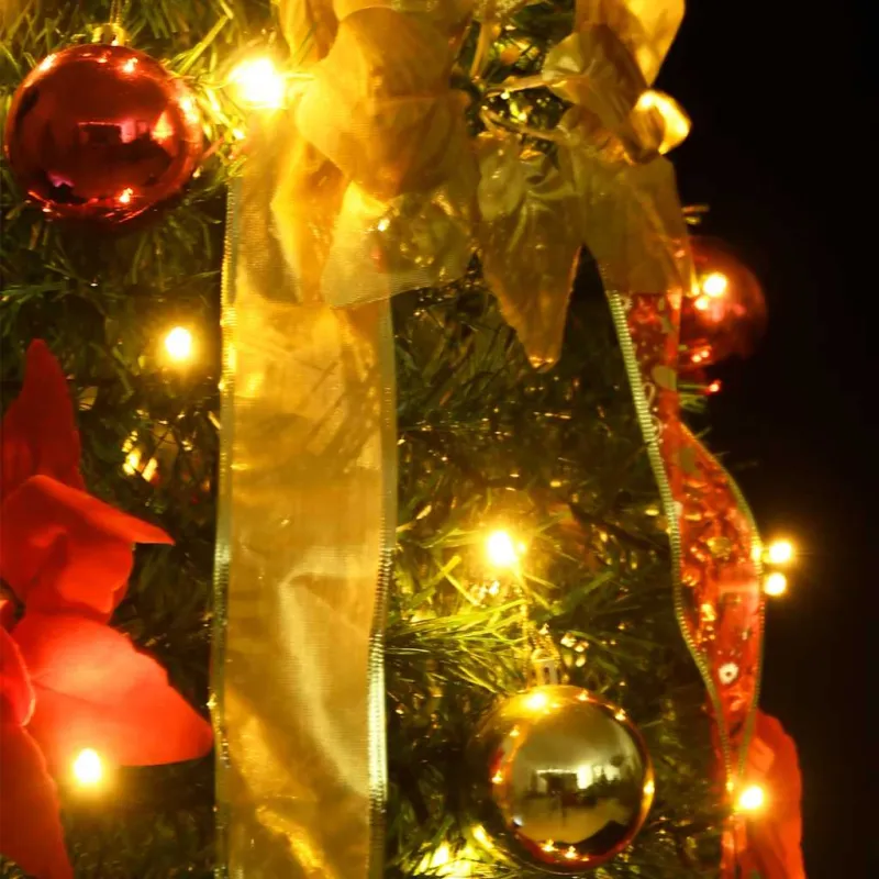 Išskleidžiama dirbtinė Kalėdų eglutė, žalia, 120cm, 50 LED