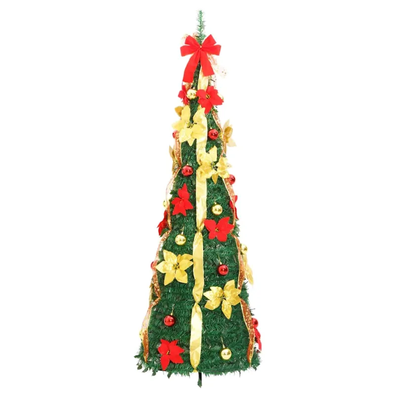 Išskleidžiama dirbtinė Kalėdų eglutė, žalia, 150cm, 100 LED