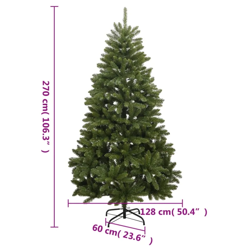 Dirbtinė eglutė su šarnyrinėmis šakomis/stovu, žalia, 270cm