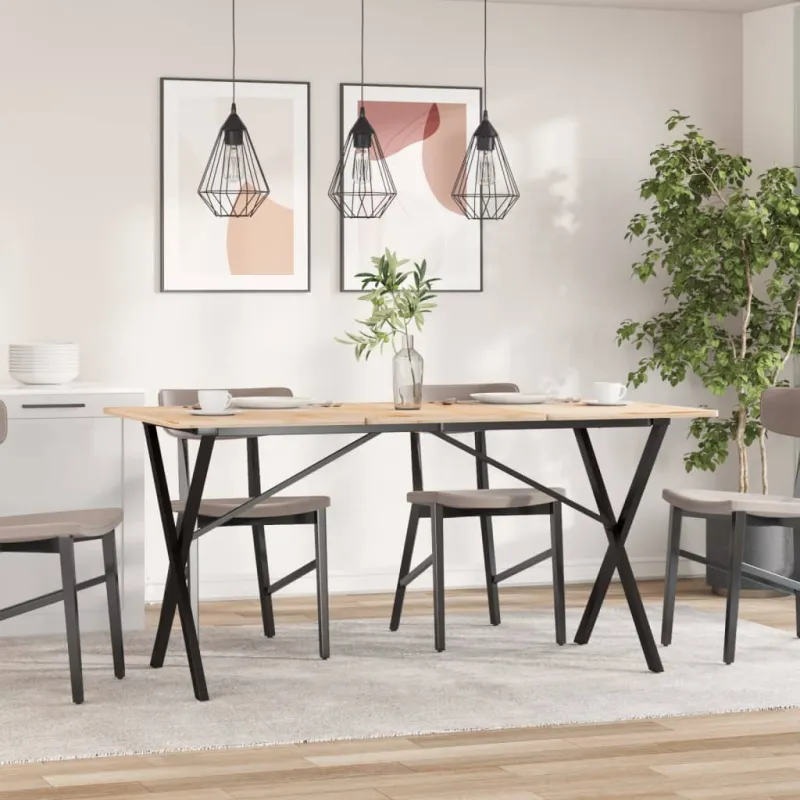 Valgomojo stalo kojos, 120x60x73cm, plieninis, X formos rėmas