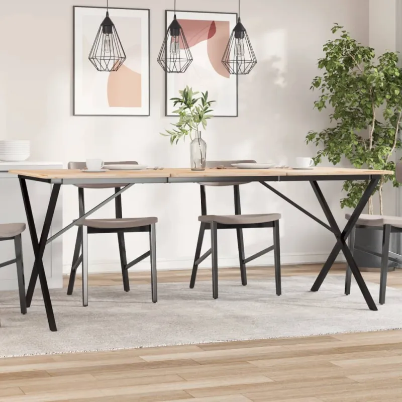 Valgomojo stalo kojos, 160x80x73cm, plieninis, X formos rėmas