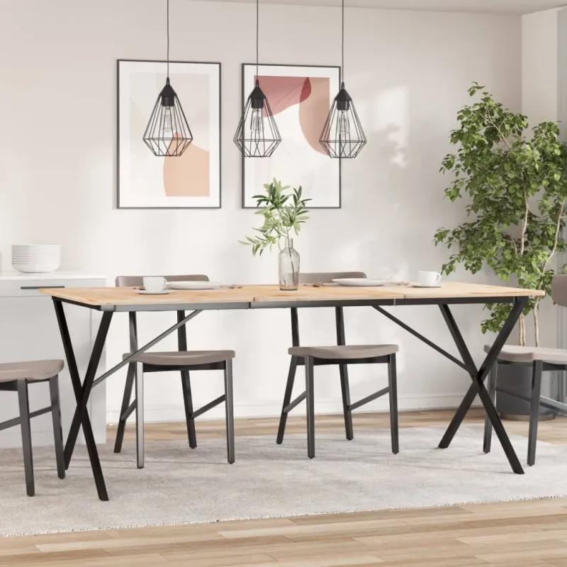 Valgomojo stalo kojos, 160x80x73cm, plieninis, X formos rėmas