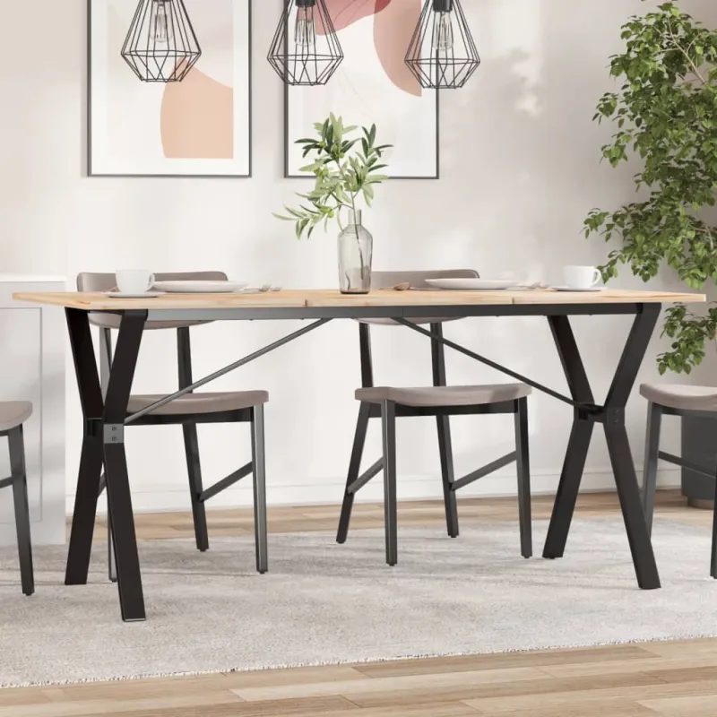 Valgomojo stalo kojos, 140x60x73cm, plieninis, Y formos rėmas