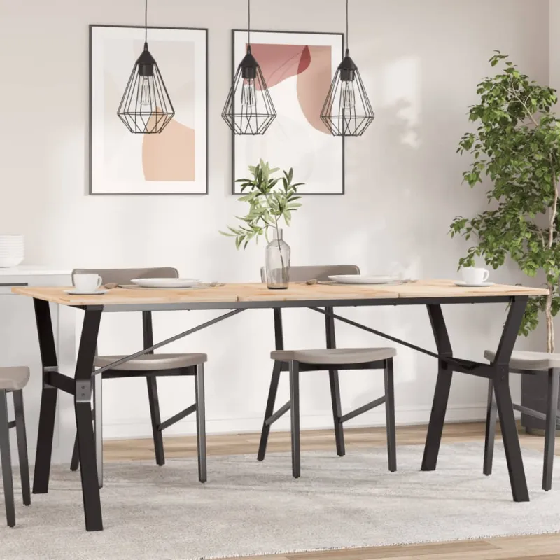 Valgomojo stalo kojos, 160x80x73cm, plieninis, Y formos rėmas