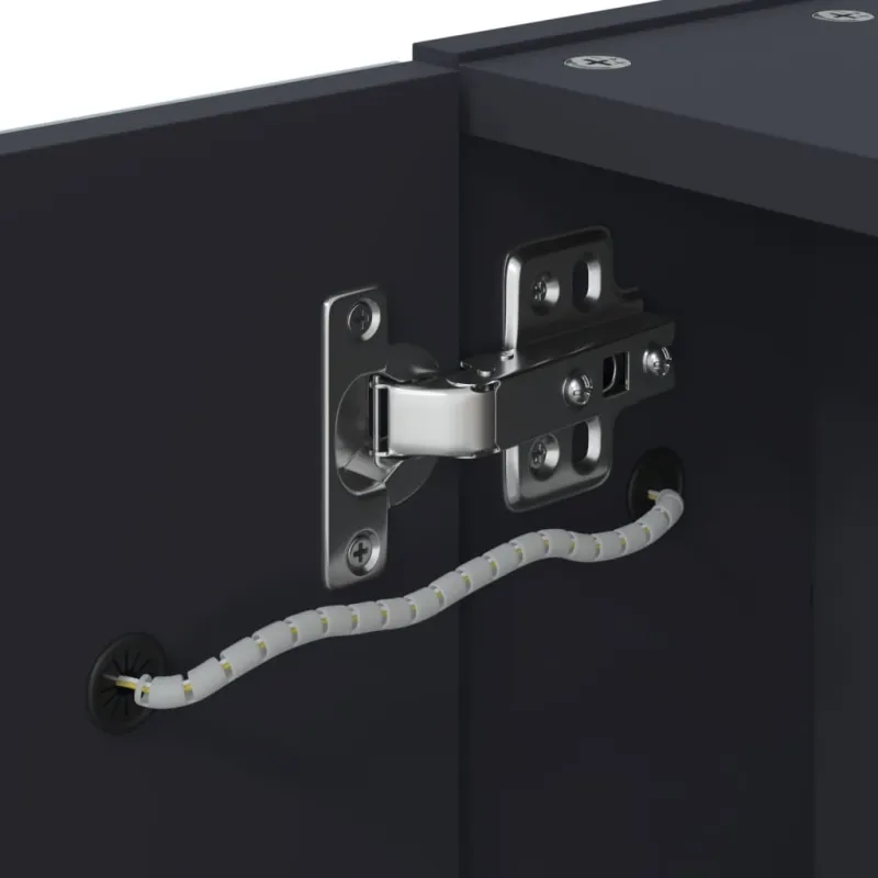 Veidrodinė vonios kambario spintelė su LED, pilka, 60x13x52cm