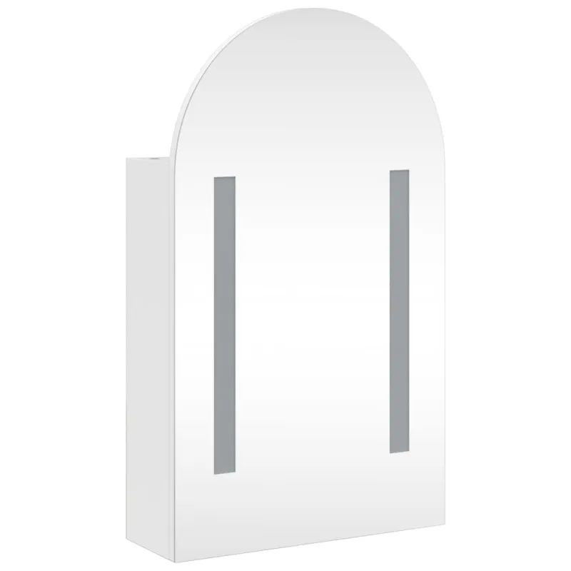 Veidrodinė vonios kambario spintelė su LED, balta, 42x13x70cm
