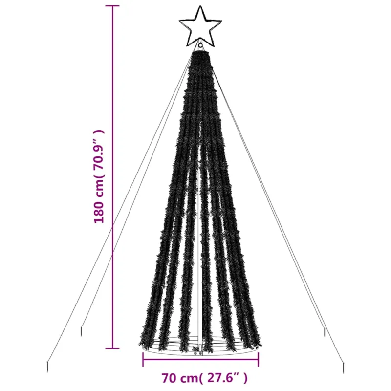 LED Kalėdų eglutė 275 LED Šiltai Balta 180 cm