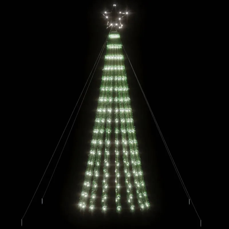 LED Kalėdų eglutė 275 LED Šalta Balta 180 cm