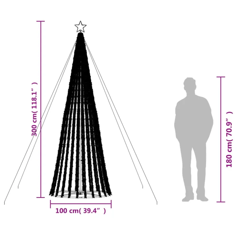 LED Kalėdų eglutė 688 LED Mėlyna 300 cm
