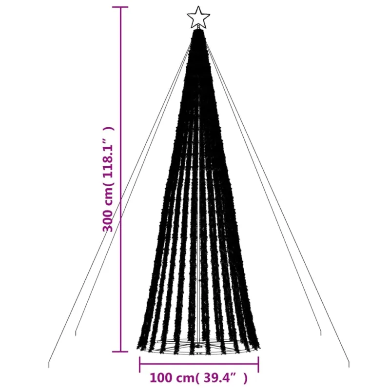 LED Kalėdų eglutė 688 LED Mėlyna 300 cm