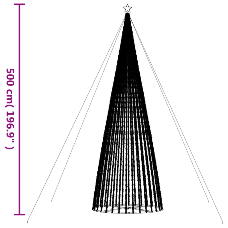 LED Kalėdų eglutė 1544 LED Spalvingi 500 cm